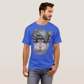 Gray Dwarf Hamster mit Turban Head Wrap T-Shirt (Vorne ganz)