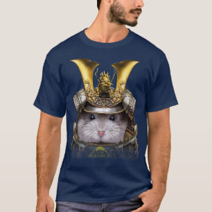 Gray Dwarf Hamster Warrior mit japanischer Tracht T-Shirt