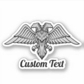 Gray Eagle mit zwei Köpfen Aufkleber (Vorderseite)