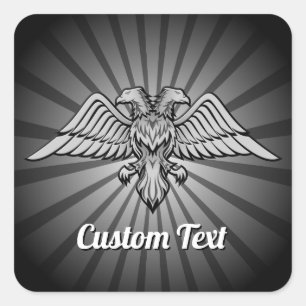 Gray Eagle mit zwei Köpfen Quadratischer Aufkleber