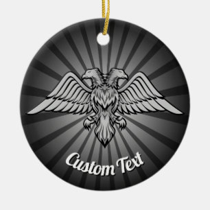 Gray Eagle mit zwei köstlichen Keramiken Ornament