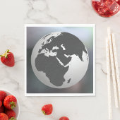 Gray Earth Globe Serviette