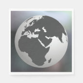 Gray Earth Globe Serviette (Vorderseite)