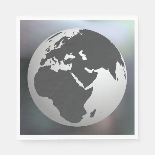 Gray Earth Globe Serviette (Vorderseite)