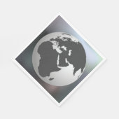 Gray Earth Globe Serviette (Ecke)