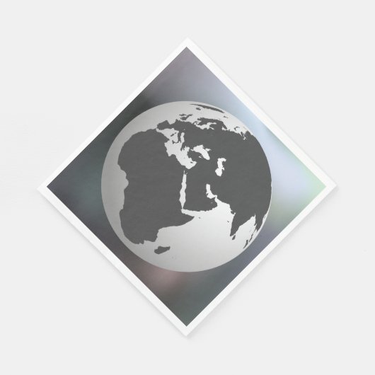 Gray Earth Globe Serviette (Ecke)