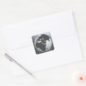 Gray Earth Globe Square Sticker (Umschlag)