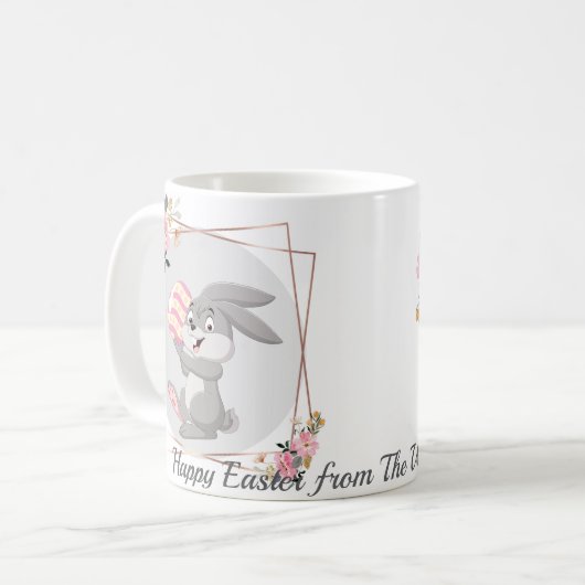 Gray Easter Bunny Personalized Mug Kaffeetasse (Vorderseite Links)