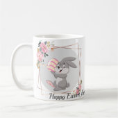 Gray Easter Bunny Personalized Mug Kaffeetasse (Links)