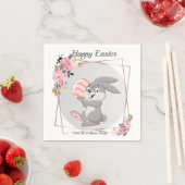 Gray Easter Bunny Personalized Paper Napkin Serviette (Beispiel)