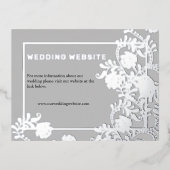 Gray Elegance Silver Blume Hochzeitsseite Folie Einladungspostkarte (Vorderseite)