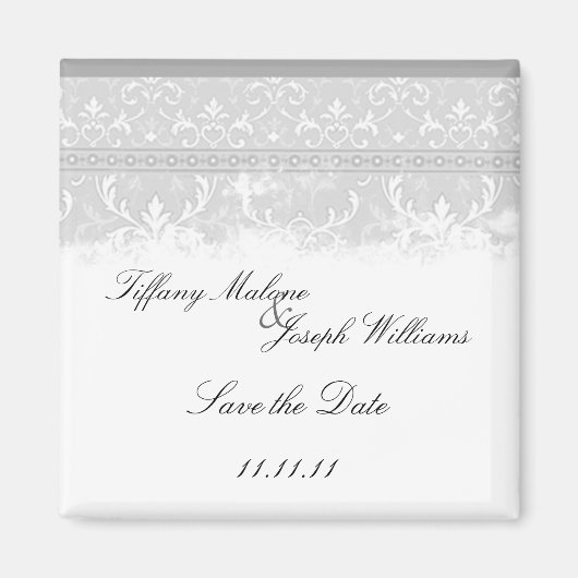 Gray Elegance Wedding Magnete Magnet (Vorne)