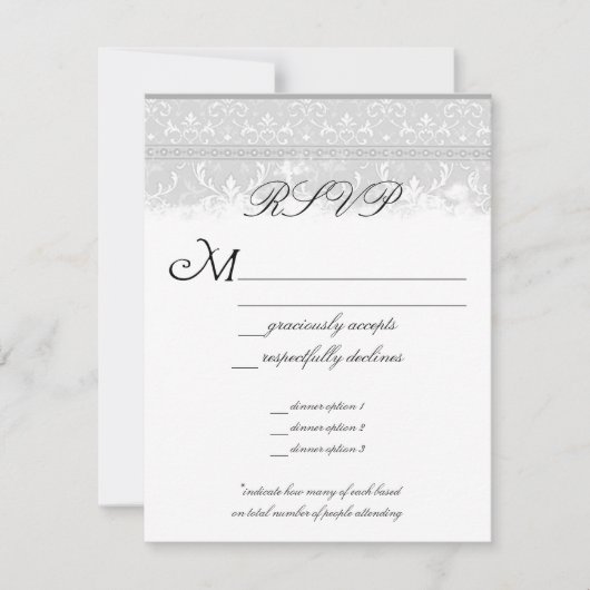 Gray Elegance Wedding RSVP (Vorderseite)