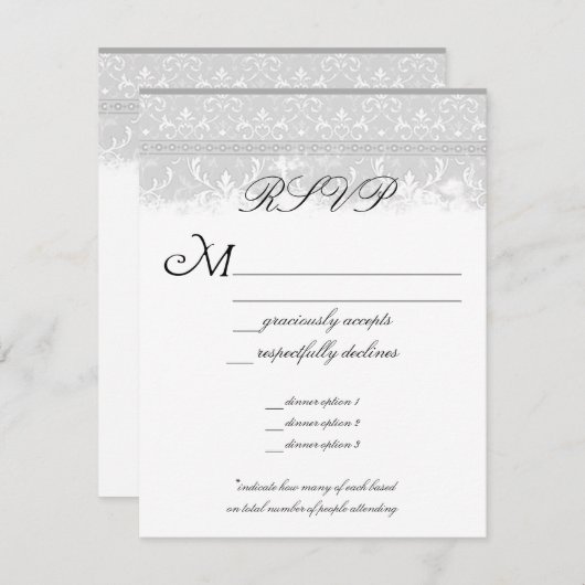 Gray Elegance Wedding RSVP (Vorne/Hinten)