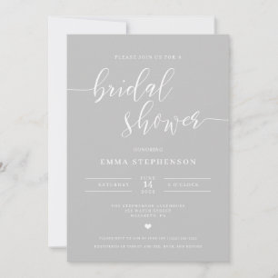 Gray Elegant Bridal Dusche Einladung