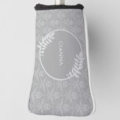 Gray Elegant Damask Golf Head Cover Headcover (Rotieren 90)