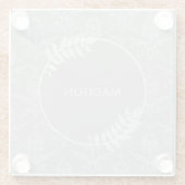 Gray Elegant Damask Personalisiert Glass Untersetz Glasuntersetzer (Rückseite)