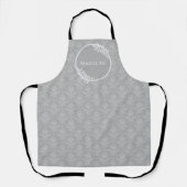 Gray Elegant Damask Personalisierte Schürze (Vorderseite)