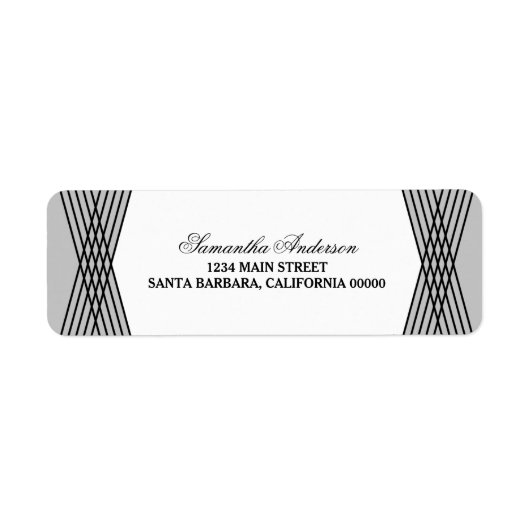 Gray Elegant Deko Address Labels (Vorne)