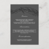 Gray Elegant Feathers Wedding Details Begleitkarte (Vorderseite)