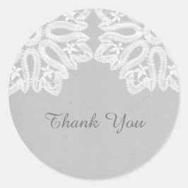 Gray Elegant Lace Danke Stickers