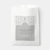Gray Elegant Lace Favor Bags Geschenktütchen (Vorderseite)