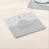 Gray Elegant Lace Paper Untersetzer (angewinkelt)