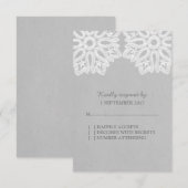 Gray Elegant Lace RSVP Card Karte (Vorne/Hinten)