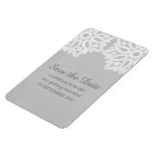 Gray Elegant Lace Save the Date Flexi Magnet (Linke Seite)