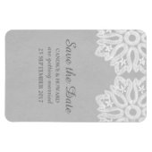 Gray Elegant Lace Save the Date Flexi Magnet (Horizontal)