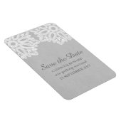 Gray Elegant Lace Save the Date Flexi Magnet (Rechte Seite)