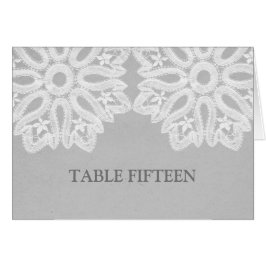 Gray Elegant Lace Tischnummer Card