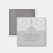 Gray Elegant Lead Save the Date Magnet (Vorderseite/Rückseite)