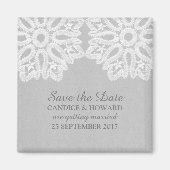 Gray Elegant Lead Save the Date Magnet (Vorne)