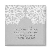 Gray Elegant Lead Save the Date Magnet