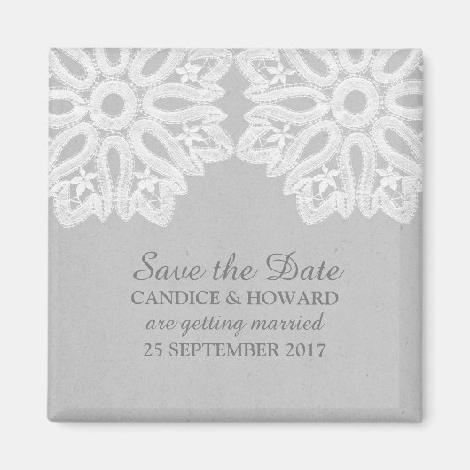 Gray Elegant Lead Save the Date Magnet (Vorne)
