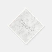 Gray Elegant Marble Wedding Serviette (Ecke)