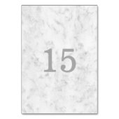 Gray Elegant Marble Wedding Tischnummer (Rückseite)
