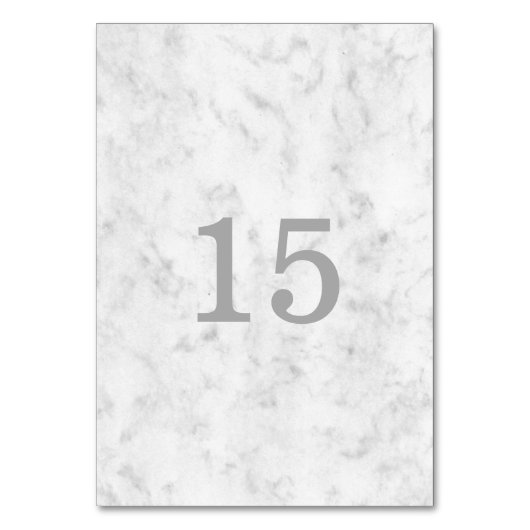 Gray Elegant Marble Wedding Tischnummer (Vorderseite)