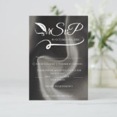 Gray Elegant Minimalistische handgeschriebene Hoch RSVP Karte (Stehend Vorderseite)