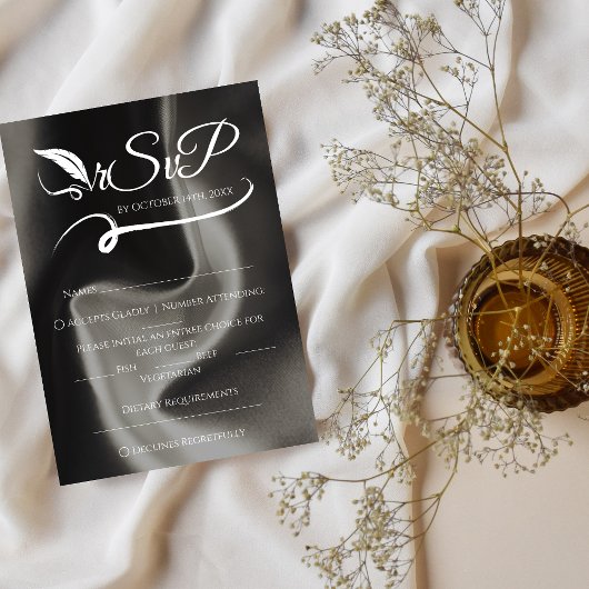 Gray Elegant Minimalistische handgeschriebene Hoch RSVP Karte