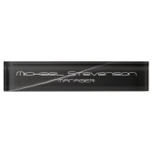 Gray Elegant Modern Desk Namplate Namensplakette (Vorderseite)