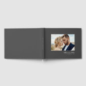 Gray Elegant Modern Simple Script Foto Wedding Gästebuch (Voll)