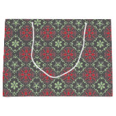 Gray Elegant Nordic Winter Snowflake Trendy Große Geschenktüte (Vorderseite)