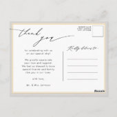 Gray Elegant Script Modernes Foto Hochzeit Vielen Postkarte (Rückseite)