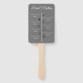Gray Elegant Script Wedding Program und Timeline Fächer (Rückseite)