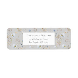 Gray Elegant Winter Wildblume Wedding Addres