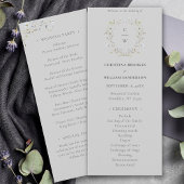 Gray Elegant Winter Wildblumen Hochzeit Programm