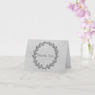 Gray Elegant Wreath Vielen Dank Karte
