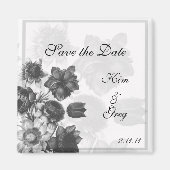 Gray Elegante Blume Gastgeschenk Hochzeit Magnete Magnet (Vorne)